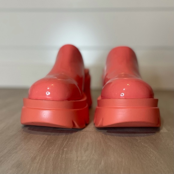 SOLD Nasty Gal bright salmon platform clogs - Picture 7 of 15